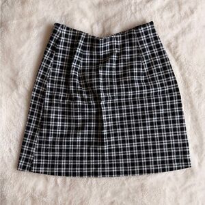Divided Black & White Plaid Mini Skirt